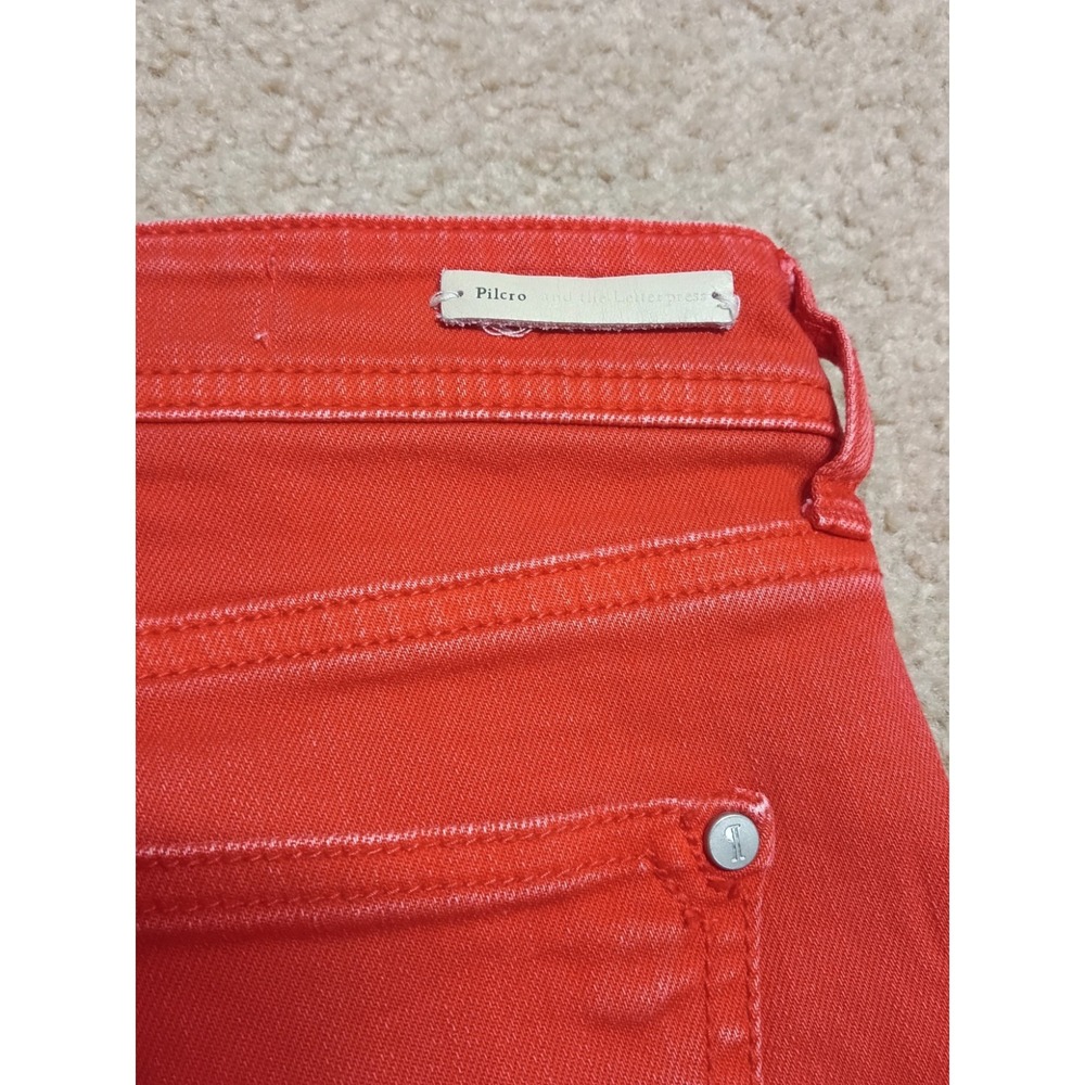 Anthropologie Pilcro And The Letterpress Hyphen Red Jean Shorts 26 High Rise - Picture 4 of 7